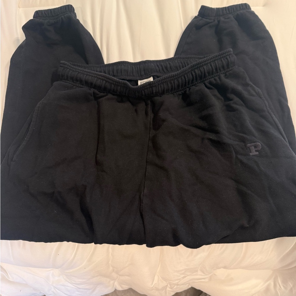 PINK Victoria's Secret Black Fleece Lounge Sweatpants
